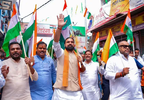 Munger: Samrat Choudhary leads Tiranga Yatra