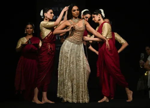 New Delhi: Sobhita Dhulipala walks the ramp at FDCI India Couture Fashion Week 2026