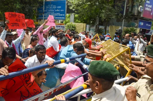 Patna: Demonstration Following the Passing of NEET Candidate