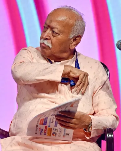 नई दिल्ली में मोहन भागवत का एम.एल. मुंजाल समारोह में आगमन