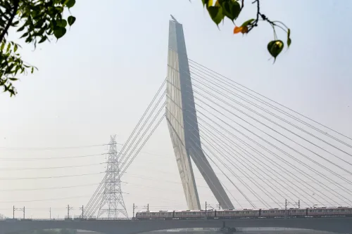 New Delhi: Delhi Metro Traverses the Yamuna at Wazirabad