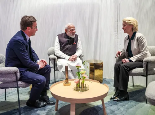 गोथेनबर्ग में मोदी क्रिस्टर्सन लेयेन त्रिपक्षीय बैठक