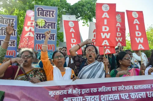 पटना: नालंदा हमले के मामले में प्रदर्शन