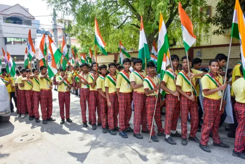 Patna: Students participate in Independence Day Tiranga rally