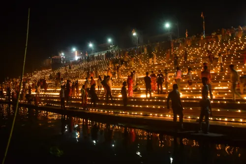 Patna: Worshippers Illuminate Diyas for Ram Navami