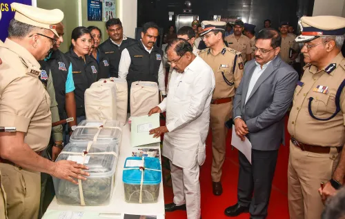 Bengaluru: G. Parameshwara inspects seized items