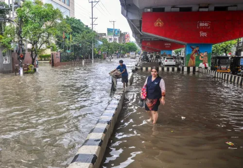 Guwahati: Heavy rain leaves city waterlogged