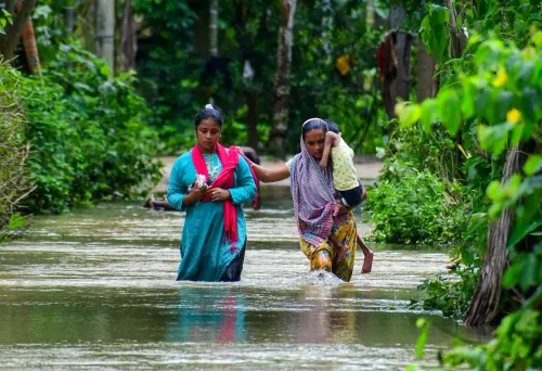 Nagaon: Villagers Struggle Through Rising Waters After Heavy Rain
