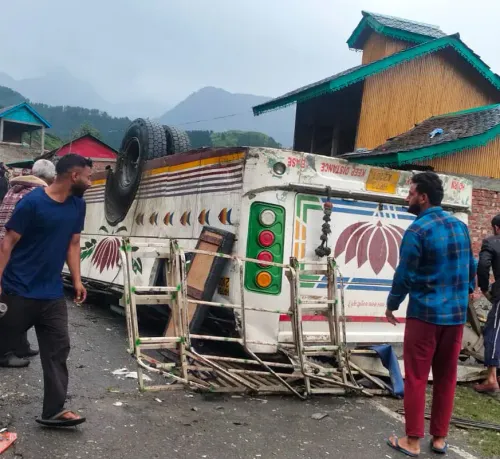 Chamba: Locals gather near bus wreckage after accident