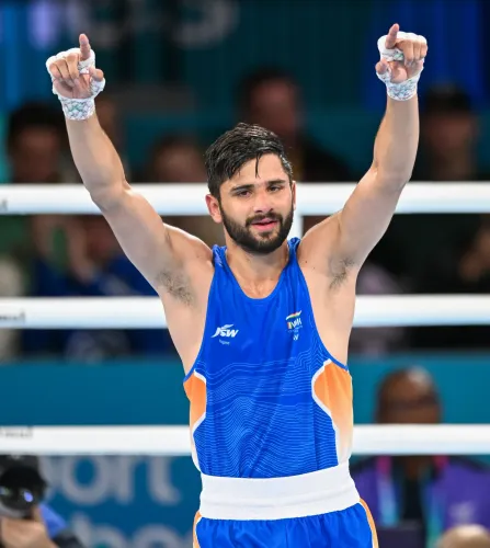 सचिन सिवाच की जीत की खुशी — CWG 2026 ग्लासगो