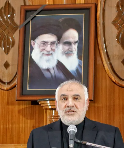 नई दिल्ली: ईरानी राजदूत मोहम्मद फथाली प्रेस कॉन्फ्रेंस को संबोधित करते हैं