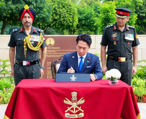 New Delhi: Japan defence minister pays tribute at National War Memorial