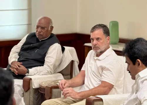 New Delhi: Opposition floor leaders meet at Kharge's chamber