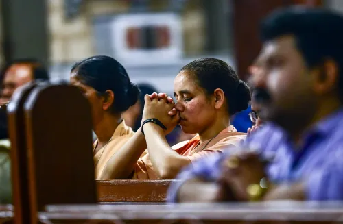 Prayagraj: Christian Worshippers Participate in Holy Week Mass Service