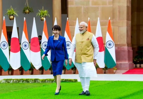 New Delhi: PM Modi receives Japanese PM Sanae Takaichi at Hyderabad House
