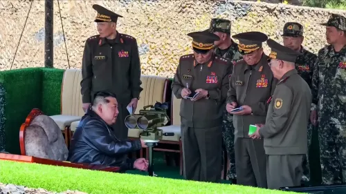 Pyongyang: Kim of North Korea supervises artillery exercise competition