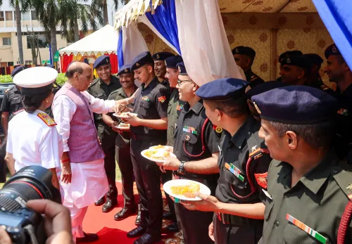 New Delhi: Rajnath Singh Participates in the Army Medical Corps Raising Day Ceremony