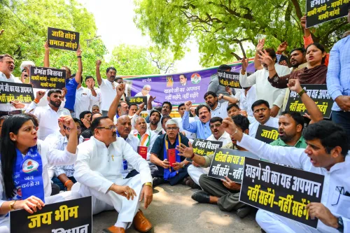 New Delhi: Congress SC wing demonstration at Jantar Mantar