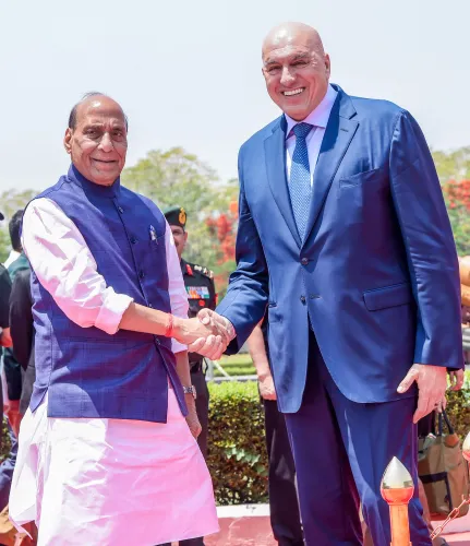 New Delhi: Rajnath Singh meets Italian Minister Guido Crosetto