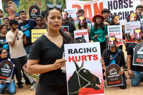 Bengaluru: Animal rights activists protest against horse racing