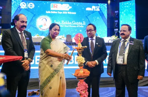 New Delhi: Chief Minister Rekha Gupta participates in the India Rubber Expo