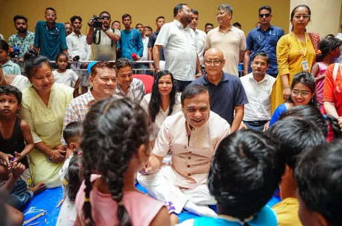Sivasagar: Himanta Biswa Sarma visits flood relief camp