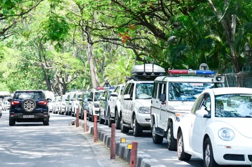 Bengaluru: Media, security personnel outside CM residence