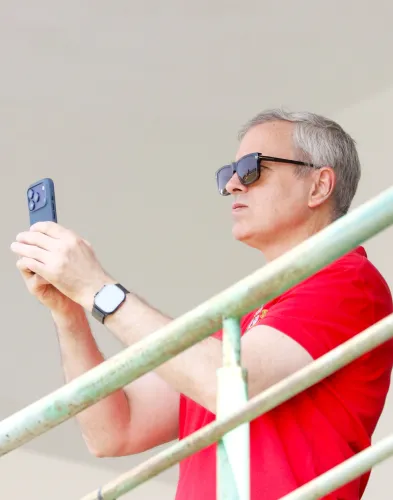 Omar Abdullah participates in the Ranji Trophy Final held in Hubballi