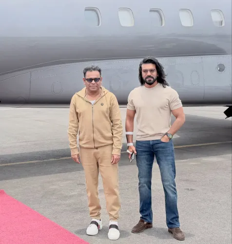 Ram Charan, A. R. Rahman fly to Bhopal for 'Peddi' song launch
