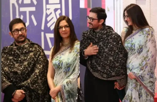 Aamir Khan presents his girlfriend Gauri Spratt to Chinese media and actors Shen Teng, Ma Li