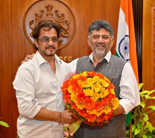 Actor Arjun Sarja Meets CM DK Shivakumar for Consultation