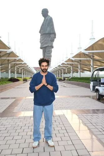 Kartik Aaryan visits Statue of Unity, pays tribute to Sardar Patel