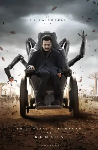 What is Actor Prithviraj's menacing look as Kumbha in S S Rajamouli's 'Globe Trotter'?