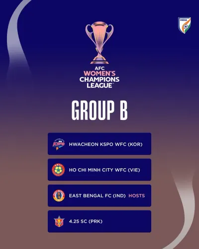 East Bengal FC drawn in AFC Women's Champions League Group B with Hwacheon KSPO, Ho Chi Minh City