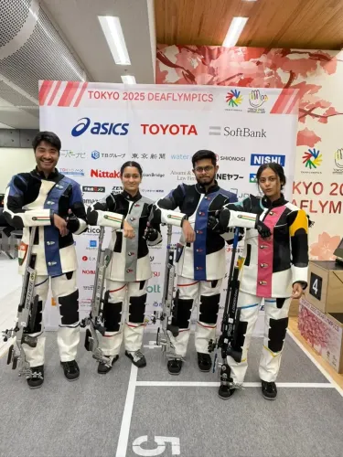How did Indian air rifle mixed teams secure gold and bronze at the Deaflympics?