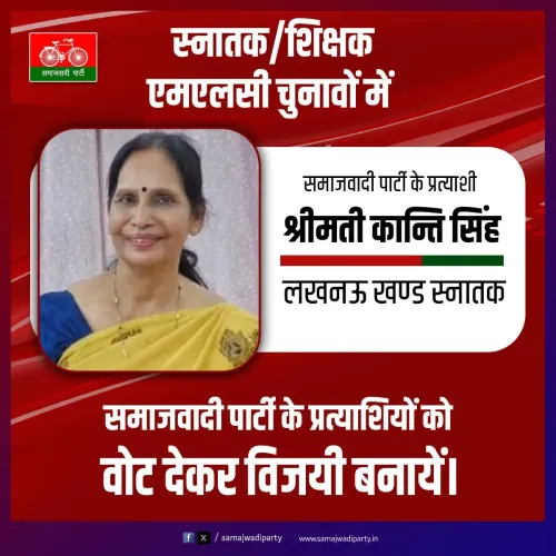 Akhilesh backs Kanti Singh for Lucknow Graduate MLC seat