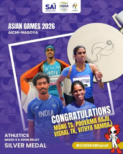 Amit Shah Hails India's Silver in Mixed 4×400m Relay at Asian Games 2026