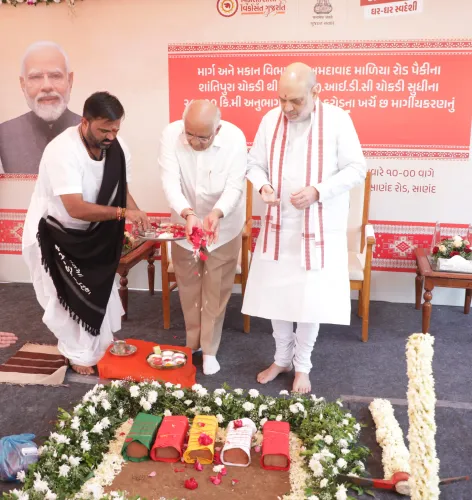 Did Amit Shah Lay the Foundation Stone for the Rs 805-Crore Shantipura-Khodiyar GIDC 6-Lane Highway in Gujarat?