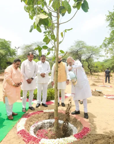 Amit Shah Plants Trees at Delhi Ridge Under 'Ek Ped Maa Ke Naam'