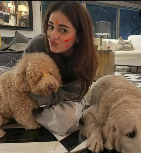 Ananya Panday's Joyful Holi Celebration with Her Pets