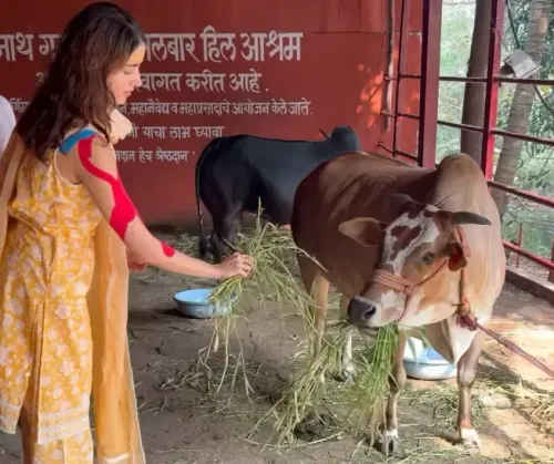 Did Ananya Panday Perform 'Gau Seva' at a Lord Shiva Temple?