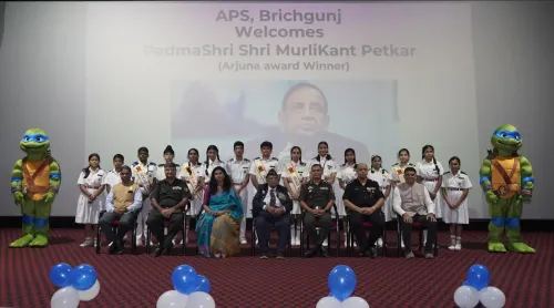 Murlikant Petkar inspires Andaman students with Paralympic gold legend's life story