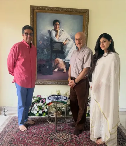 Anupam Kher Pays Tribute at Asha Bhosle's Home: A Melodious Silence