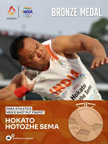 Anurag Thakur Hails Hokato Sema's Bronze at Asian Para Games