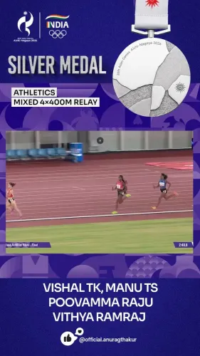 Anurag Thakur hails India's 4x400m Mixed Relay Silver at Asian Games 2026