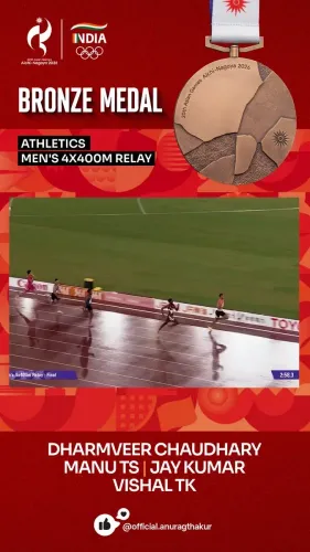 Anurag Thakur Hails India's Bronze in Men's 4×400m Relay at Asian Games 2026