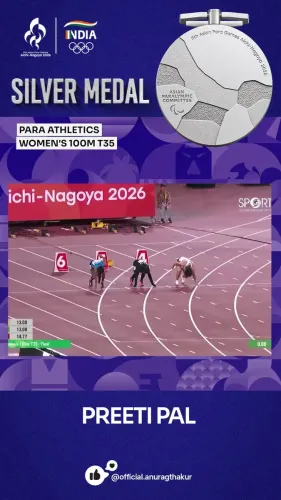 Anurag Thakur hails Preeti Pal's silver in Asian Para Games 100m