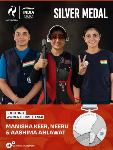 Anurag Thakur Hails Silver for India's Women Trap Shooting Trio