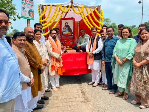 Anurag Thakur joins Kalash Yatra in Una for Guru Ravidas 650th Jayanti