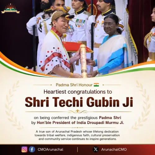 Arunachal CMO Congratulates Techi Gubin on Padma Shri